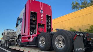 Nikola TRE FCEV Hydrogen Fuel Cell Truck Being Transported Through Phoenix AZ [upl. by Adrea450]