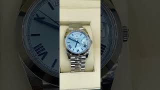 Rolex DayDate 40 Presidential Blue dial Smooth Bezel President bracelet Watch 2282060001 [upl. by Ettezil441]