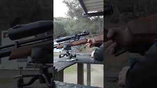 HW100 PCP Air rifle vs HW30 Springer 25mtr 5 shot group [upl. by Ahsiem]