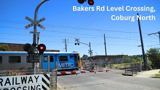 Bakers Rd Level Crossing Coburg North  Melbourne Metro Railway Crossing [upl. by Lidstone777]