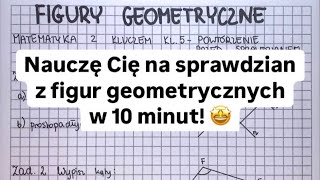 Figury geometryczne  kl 5  Matematyka Z Kluczem  najlepsze przygotowanie na sprawdzian 🙌🤩 [upl. by Whelan408]