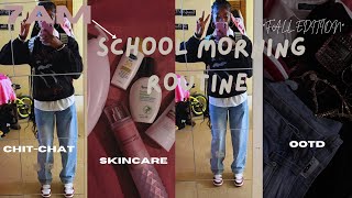 7AM SCHOOL MORNING ROUTINE FALL EDITION  grwm skincareoutfit detailsmini school vlog [upl. by Okir]