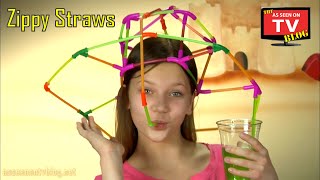 Zippy Straws As Seen On TV Commercial Buy Zippy Straws As Seen On TV Drinking Straw Building Toy [upl. by Ocirne]