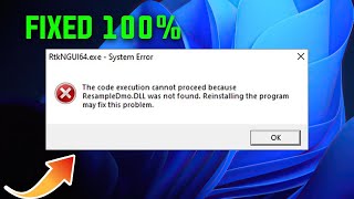 How To Fix ResampleDMOdll Missing or Not Found in Windows 1011 [upl. by Mond]