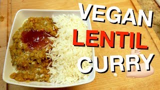 EASY VEGAN BODYBUILDING MEALS  VEGAN LENTIL CURRY [upl. by Wendin367]