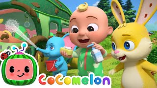 Bus Wash Song  CoComelon Animal Time Nursery Rhymes amp Stories for kids [upl. by Tehr]