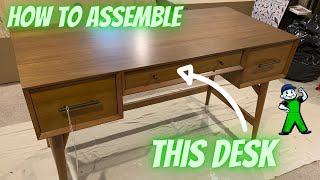 How to Assemble a WilliamsSonoma West Elm MidCentury Desk  Agile Remodeling Handyman  Kenmore WA [upl. by Montana]