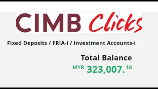 RM 300000 in CIMB Fixed deposit ONline [upl. by Atika600]