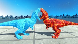 New Monster Trex Lava Vs Monster Trex Ice Death run Death Fall Animal Revolt Battle Simulator [upl. by Anauqcaj274]