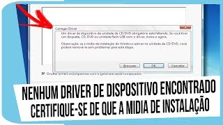 Nenhum driver de dispositivo encontrado certifiquese de que a midia de instalação Como Resolver [upl. by Hgeilhsa]