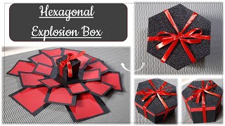 Hexagonal Explosion BoxExplosion Box Full Tutorial [upl. by Lladnar]