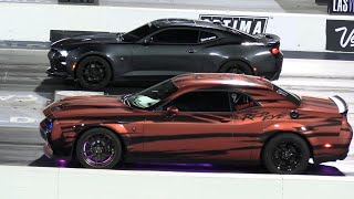 Camaro vs Hellcat and Scat Pack  drag racing [upl. by Doe]