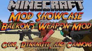 Minecraft Mod Showcase Balkons Weapon Mod Guns Dynamite And Cannons [upl. by Radu]