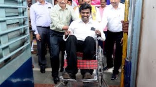 In a first Thiruvananthapuram central railway station introduces portable ramps wheelchairs [upl. by Eityak]