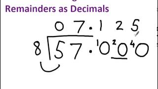 Division with remainders as decimals [upl. by Badger]