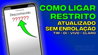 Como Ligar Restrito Pelo Celular Vivo Tim Oi Claro ATUALIZADO 2024 [upl. by Menon]