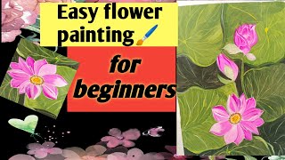 Acrylic flower painting for beginners🖌️Acrylic flower painting tutorial  Easy flower painting🌷 [upl. by Revorg]