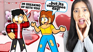 MY BOYFRIEND BROKE UP WITH ME on VALENTINES DAY Roblox [upl. by Nittirb]