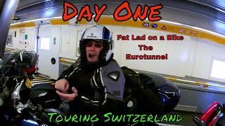 Ep1 of 11 Motorcycle Tour of Switzerland Day 1 EuroTunnel Uk  France on motorbike Fat Lad on a Bike [upl. by Delphine]