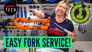 How To Perform A Lower Leg Service In Just 5 Minutes  Basic Suspension Service [upl. by Ahsilak]