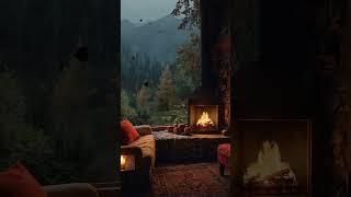 Cozy Cabin Fireplace 🔥autumn fireplace relaxing vibe [upl. by Lesiram564]