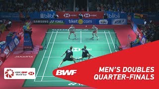 MD  GIDEONSUKAMULJO INA 1 vs CONRADPETERSENKOLDING DEN 5  BWF 2018 [upl. by Ias811]