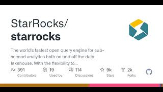 GitHub  StarRocksstarrocks The worlds fastest open query engine for subsecond analytics both [upl. by Cristi]