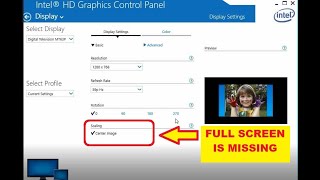 FIX for Intel Graphics Display FullScreen Scaling Missing [upl. by Eissirhc482]