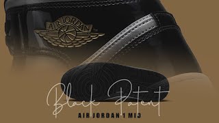 BLACK PATENT 2024 Air Jordan 1 Mid DETAILED LOOK AND PRICE [upl. by Hsaka]