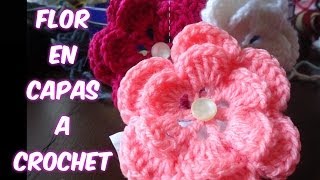 Tutorial Flor de dos Capas a Crochet o Ganchillo [upl. by Snahc]