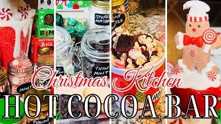 DIY DOLLAR TREE HOT CHOCOLATE BAR  CHRISTMAS KITCHEN DECORATE WITH ME [upl. by Nirtiak]