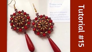 TUTORIAL PERLINE 15  orecchini Pia con rivoli da 12mm Beading tutorial [upl. by Warwick135]