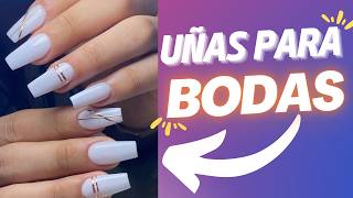 🟣 UÑAS para BODAS que debes VER  NOVIAS Sencillas y Elegantes  Tendencias 2024 [upl. by Atik]