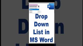 How to Add a DropDown List in Word  Create a DropDown Box  DropDown Menu UPDATED XL Maza [upl. by Oicneconi72]