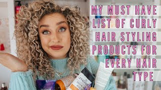 The BEST Curly Styling Products For YOUR Curl Type 2A4C Wavy Curly amp Coily [upl. by Olecram]