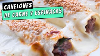 CANELONES de CARNE y ESPINACAS con queso Receta de Arguiñano para disfrutar [upl. by Ahtelra]