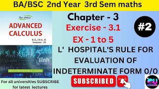 Ex  31 Examples  Indeterminate Forms  L Hospitals Rule Advanced Calculus  BABSC 2nd Year [upl. by Yelrehs563]