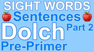 Sight Words Learn to Read Sight Word Sentences Sight Words Preschool Kindergarten Dolch PrePrimer [upl. by Bucella817]