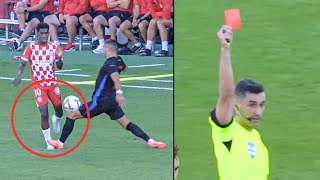 Ferran Torres Horrible Tackle amp Red Card vs Girona 😳🟥  Dani Olmo Injury  Yamal amp Pedri Goals [upl. by Epolulot]