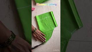 Sleeves cutting ✂️👗 easymethod blouse ushatailor sewingtips ushadesigns sewing stitching [upl. by Yarased]