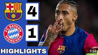 Bayern Munich vs Barcelona 41 All Goals highlights UEFA champions league 20242025 [upl. by Oyr518]