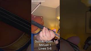 Minuet 1 Lines 56  Suzuki Violin 1 [upl. by Koeppel]