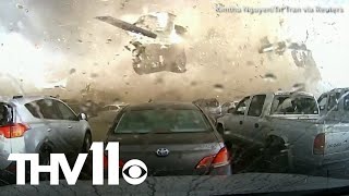 Dashcam video shows tornado ripping through building in Nebraska [upl. by Joseph]