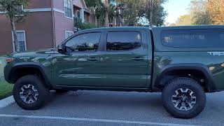 Army Green Toyota Tacoma 4x4 Off Road gets a Leer 100xq Camper Shell [upl. by Lurette]