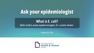 Ask your epidemiologist What is E coli [upl. by Trainer593]