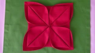 Napkin Folding  Lotus [upl. by Ardnasac]