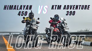 2023 KTM Adventure 390 Vs 2024 Royal Enfield Himalayan 450 Drag Race  Race till Their Potential [upl. by Thornburg]