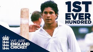 Sachin Tendulkars First EVER hundred At 17 Years Old  England v India 1990  Highlights [upl. by Odeen]