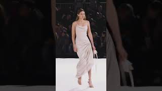 Gigi Hadid’s iconic hair flip at the Jacquemus fall winter 20202021 GigiHadid Jacquemus Shorts [upl. by Ttesil]