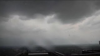 WATCH Time lapse video of thunderstorms rolling through downtown Toledo Wednesday afternoon [upl. by Ahsiemak]